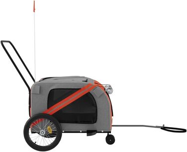 Причіп для велосипеда для собак та котів Оксфорд, оранжевий та сірий