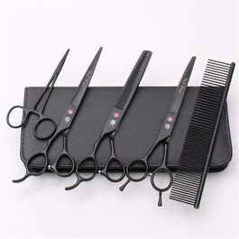 Професійна ліворука ножиці для стрижки собак, 7.0 дюймів (прямі та розріджуючі леза, для перукарів та дому)