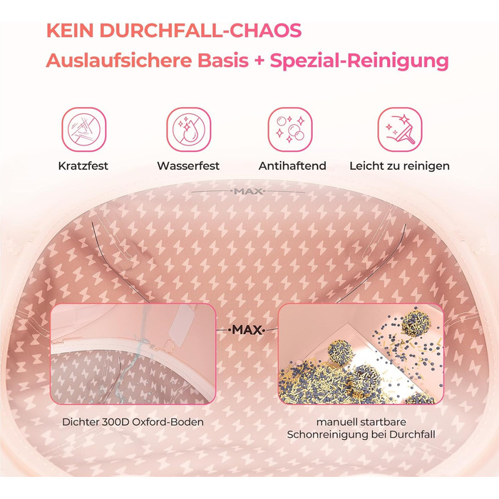 Лотки для котів CATLINK Baymax з автоочищенням, 70л, XXL, 7-рівневий захист від протікання, керування через додаток, розпізнавання кількості котів – підходить для кількох котів, білий (рожевий)