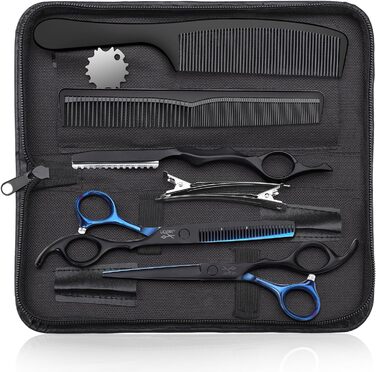 Набір професійних перукарських ножиць JASON - 6.5' (16.5 см), перукарські ножиці для перукарів та початківців, блакитно-чорний