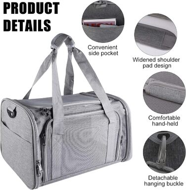 Транспортна переноска для кота/собаки Katzentransporttasche, 40x25x25 см, складана, з плечовим ременем, до 3 кг