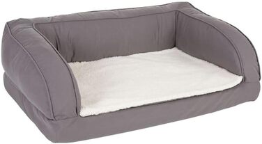 Ортопедичний лежак для собак Zooplus | Лежанка з Memory Foam | М'який матеріал, високий борт | З плюшевою подушкою (S-L, 75x50x25 см)