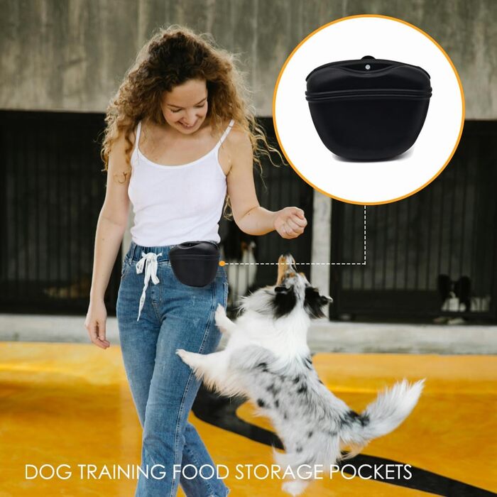 Силіконові мішечки для корму собак, магнітні - 1 шт, чорний колір