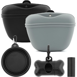 Силіконові пакетики для ласощів для собак (2 шт.), для тренувань, на талії, водонепроникні, ідеальні для прогулянок