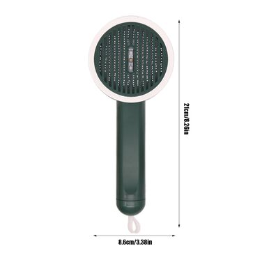 Зубна щітка для тварин | Щітка для видалення шерсті цуценят | Ергономічна щітка для грумінгу з функцією UV, кнопкою розблокування для щоденного догляду за шерстю тварин, зелена