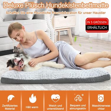 Килимок для собак Alanmond - м'який, водонепроникний, неслизький, дихаючий - сірий, 91 x 58 x 9 см