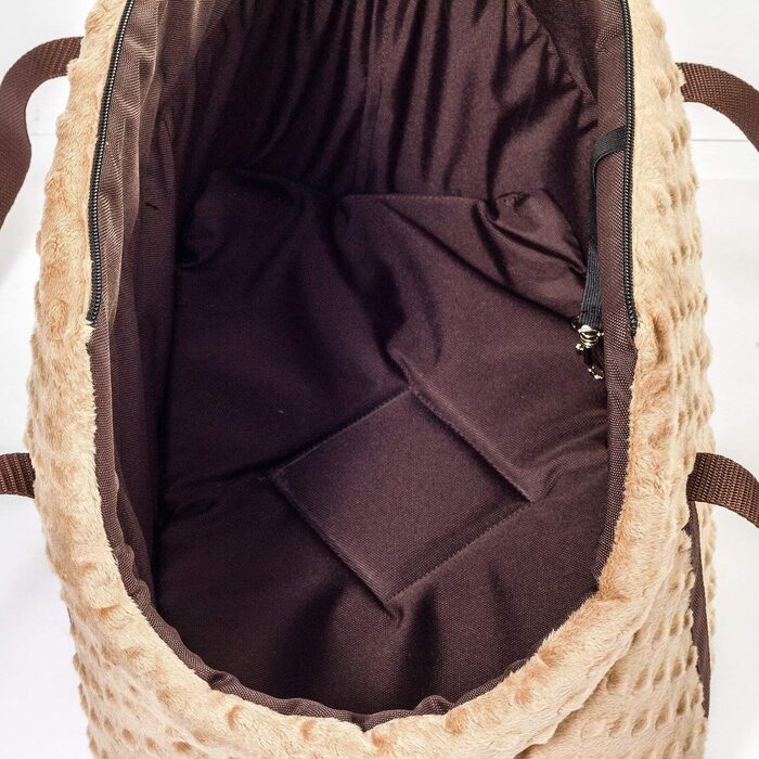 Сумка-переноска для собак та котів, бежева (Minky), M, до 10 кг, розмір 38x28x28 см