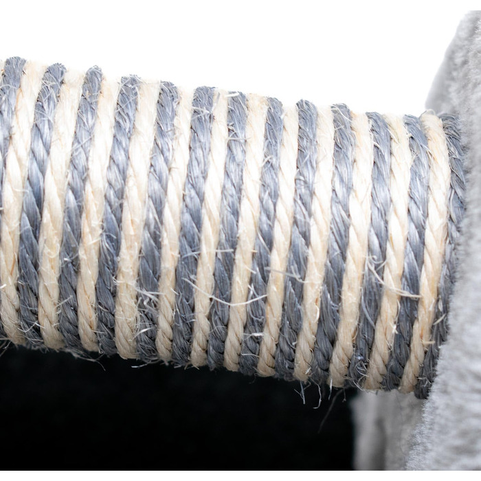 Драпак для котів з сизалю та плюшу у формі панди, сірий, 56 x 18 x 18 см