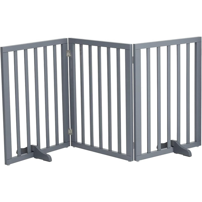 Захисне бар'єр для собак Fellie: дерев'яний, без свердління, для дому та сходів, H60см, 4 панелі (L183×H60cm)