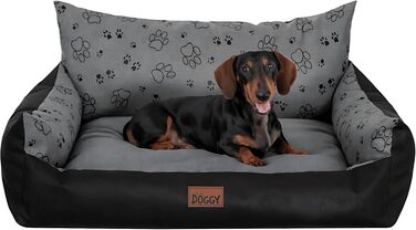 Крісло-ліжко для собак великих, середніх та маленьких порід - зручне собаче ліжко 82x63 см, колір графіт з лапами