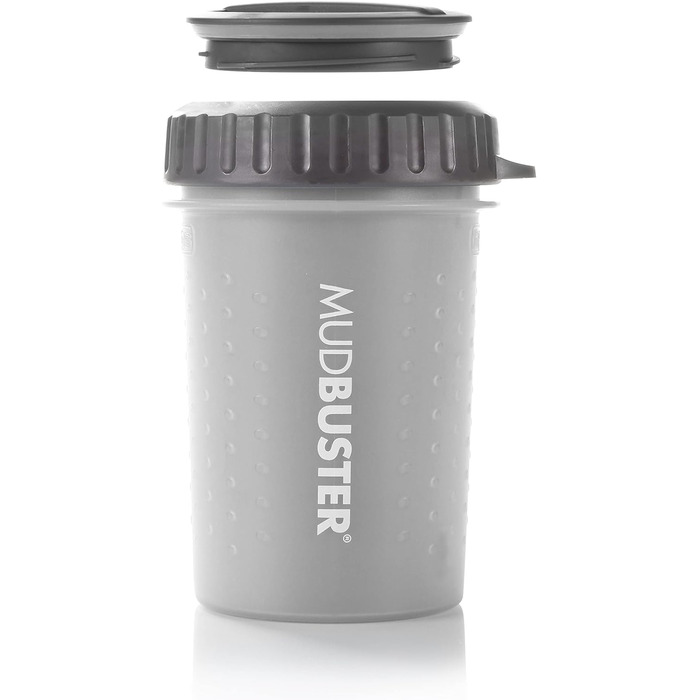 Dexas MudBuster: портативний очищувач лап для собак, розмір M, сірий, з кришкою