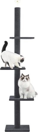 Дряпка для котів Cat Craft, три рівні, сіра, до стелі
