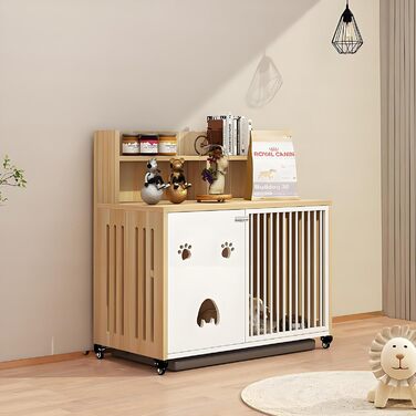 Клітка для собак Ageroul, меблевого стилю, 63,5 см, з висувним піддоном та роликами