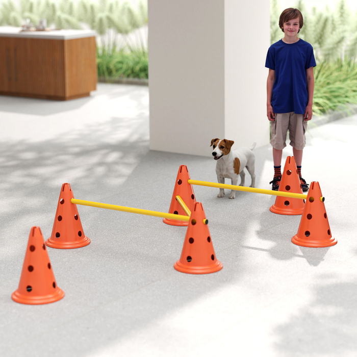 Набір для аджиліті для собак (3 предмети): тренувальний комплект із 3 перешкодами, 6 конусами та сумкою для перенесення