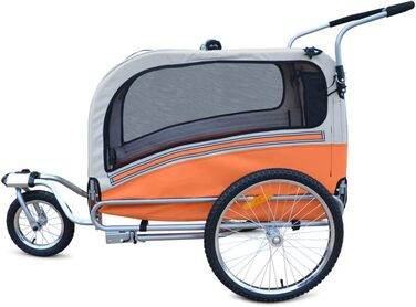 Причіп для собак PapilioShop Argo - великий, для собак S-M-L, зелений/помаранчевий