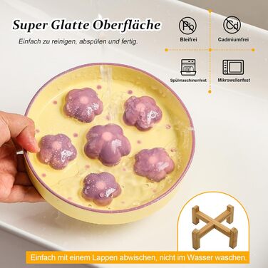 Підвищена годівниця для котів Anti Schling Napf - керамічна годівниця з антиковзним основанням, лабіринтовий дизайн, сповільнює годування, фіолетові квіти