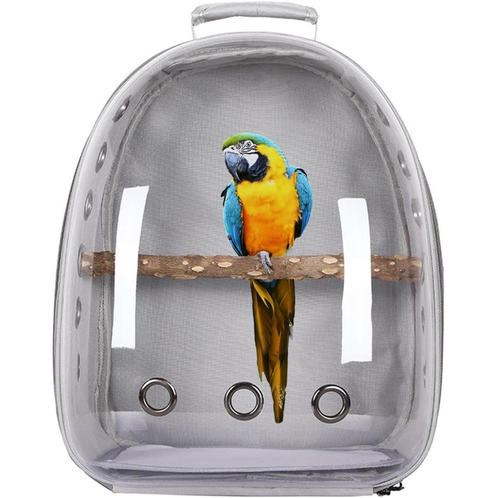 Рюкзак для перевезення птахів Vogelträger, дихаючий рюкзак-переноска для папуг, легкий дорожній клітка-капсула, прозорий