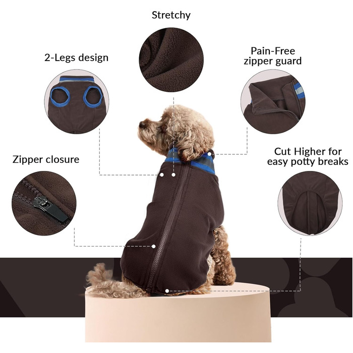 Теплий зимовий теплий костюм для собак середнього розміру, теплий костюм для собак на осінь/зиму (колір: коричневий, розмір: M)