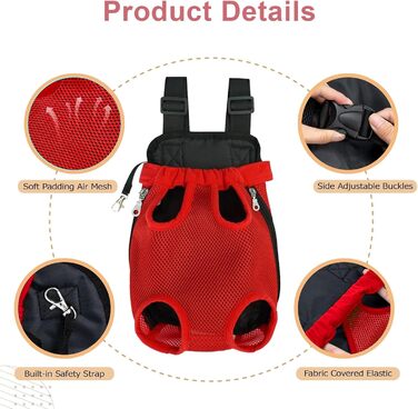 Рюкзак для собак 0.5-2.5 кг, переноска для тварин на плечі, для кемпінгу та подорожей, підходить для собак, котів та кроликів (Бежевий, S)