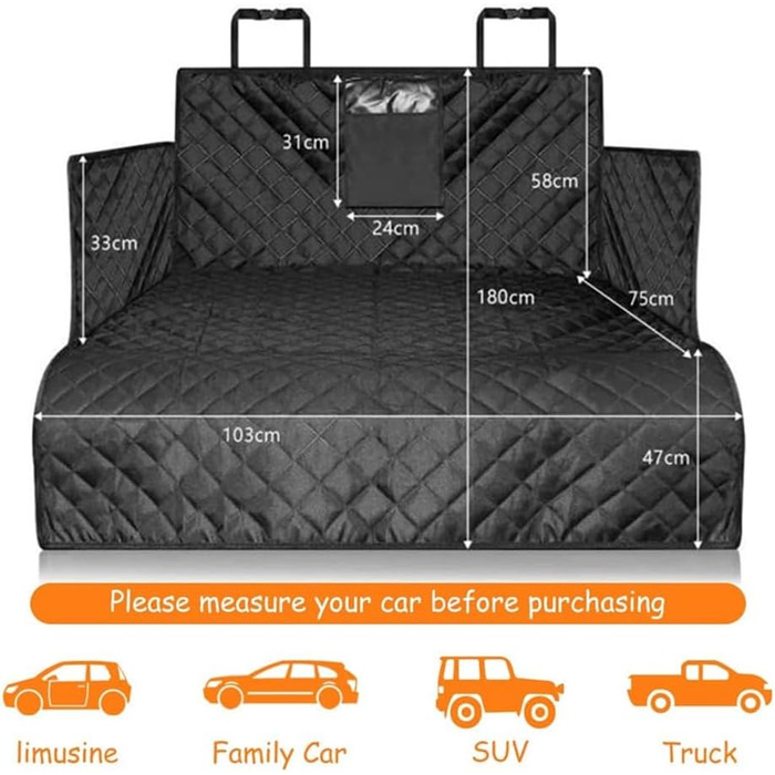 Чохол на сидіння для тварин Cargo-Liner XL Luxus: універсальний, нековзний, водонепроникний, 208x132 см
