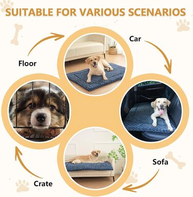 М'який лежак для собак, великих порід, з антиковзаючою основою, 129x73 см, сірий