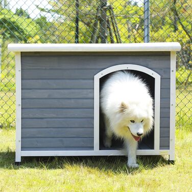 Вольєр-будка для собак Petsfit, зимова, з ялинового дерева, для великих і малих собак, розмір L, для вулиці