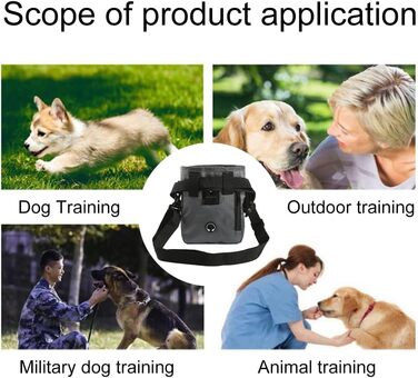 Сумка для ласощів для собак, для тренувань та прогулянок, з тримачем для пакетів, регульований ремінь, для цуценят та подорожей