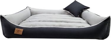 Килимок для собак XXL, лежанка для собак, диванчик для собак з двостороннім килимком (розмір та колір на вибір), 120x90 см, чорно-сірий