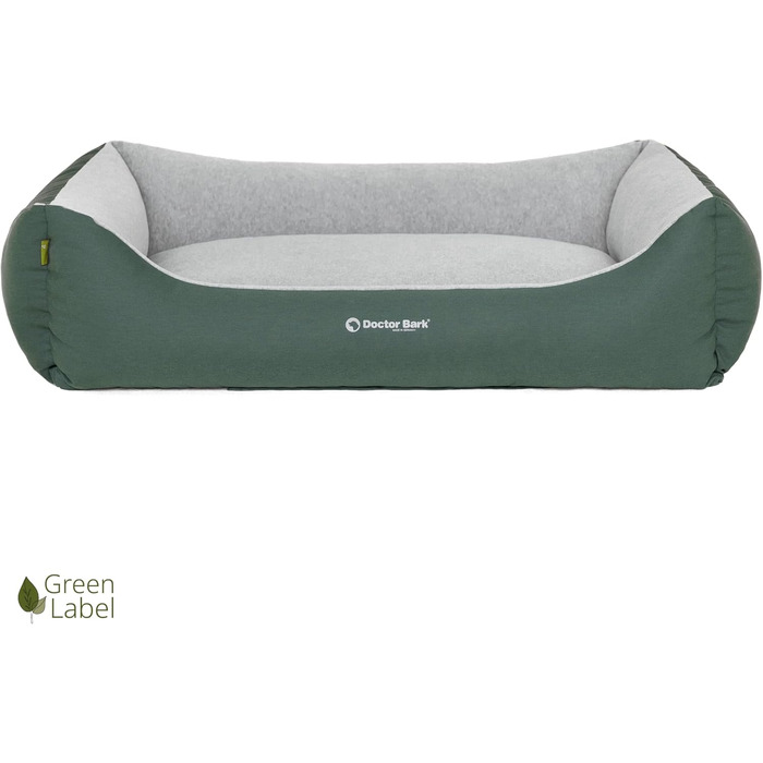 Ліжко для собак середнього розміру Doctor Bark - зручне та м'яке гніздище, зелений колір, 97x75 см, Made in Germany