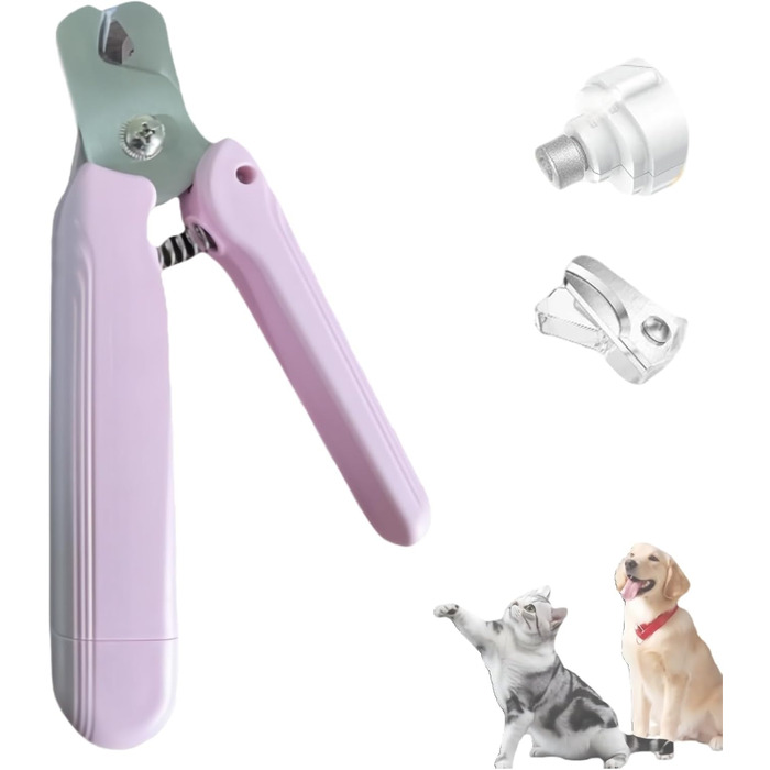 Yagerod Lichtschere Pro: 2-в-1 LED-ножиці для догляду за кігтями з екраном. Безпечна та тиха, з інтегрованим контейнером для зрізаних кігтів (білий/рожевий)