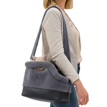 Трагеція для маленьких тварин, водонепроникна та тепла, з ременем безпеки, для собак та котів, сірого кольору