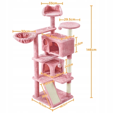 Високий когтеточка-вежа для котів Yaheetech, 101 - 160 см