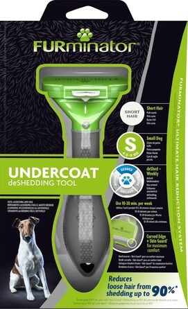 Щітка для собак FURminator S для короткої шерсті, покращена – для маленьких собак, видалення підшерстка