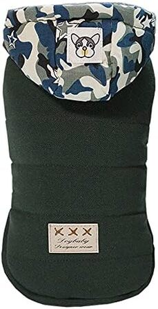 Теплий зимовий одяг для собак: куртка-худі для маленьких та середніх собак, камуфляжний колір, розмір S (обхват грудей 32 см)