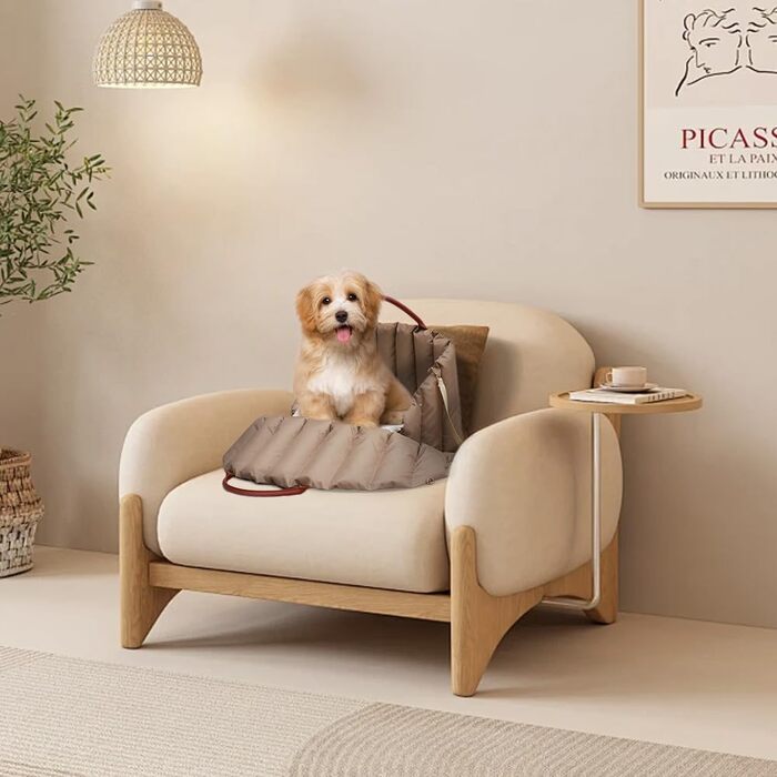 Автомобільний лежак для собак у вигляді накидки на сидіння, 55x42x42 см, темно-хакі