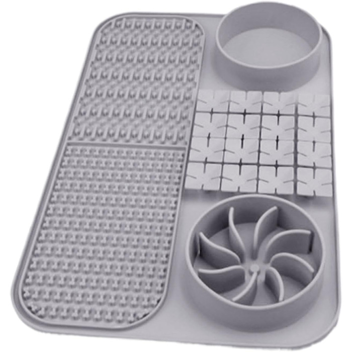 Килимок для годування собак, інтерактивна іграшка-пазл, сірий | Килимок для корму собак, килимок для іграшок, матеріал - сірий | Аксесуар для собак