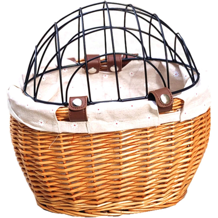 Велосипедний кошик для собак та котів – безпечний, знімний, з плетеним кошиком, 11 x 8 x 9,8 x 13 см