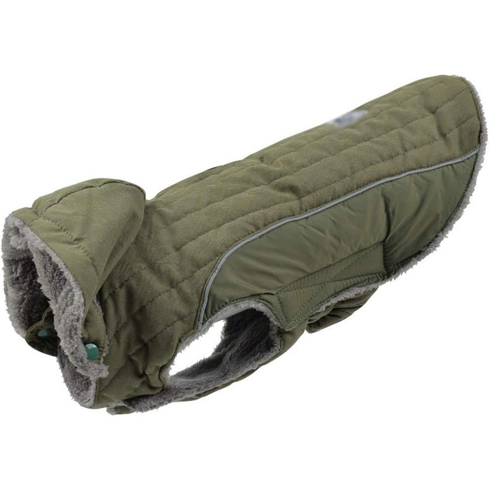 Зимова куртка для собак, теплий пуховик-мантія для тварин, костюм для лижного спорту, тепла жилетка з капюшоном, розмір M (43-53 см), зелений