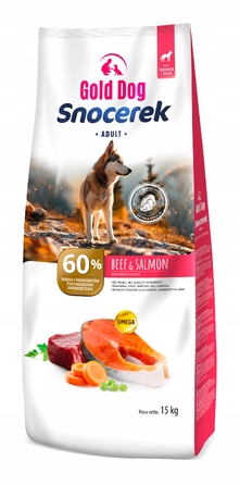 Корм для собак Gold Dog Snocerek 15 кг (яловичина, лосось, овочі), без птиці