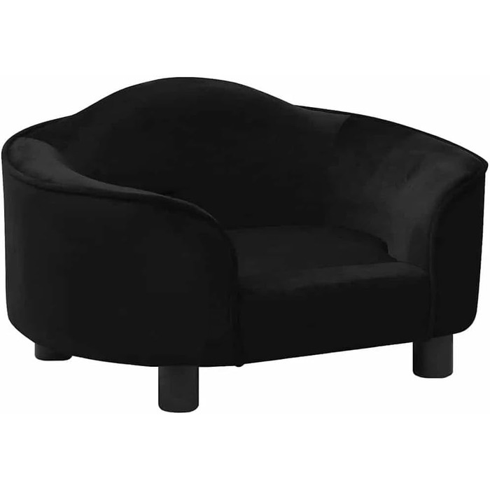 Софа для собак та котів, чорна, 67x47x36 см, плюшева, від vidaXL