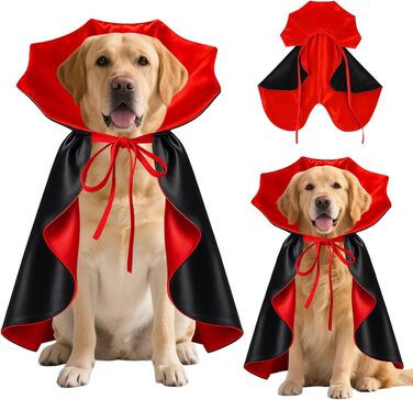 Костюм на Хелловін для собак та котів: вампірський накид (XL, червоний)