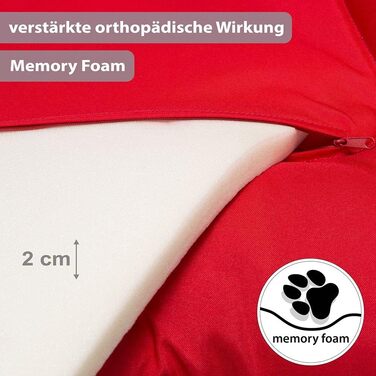 Ортопедичне ліжко для собак KAHU® з віскоеластичної піни (50x76 см) • М'яке та зручне ліжко для собак • Вологостійке та легко миється • Синій колір (89 x 66 x 8 см)