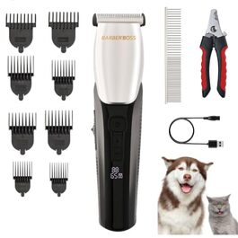 Професійна бездротова машинка для стрижки собак BarberBoss: тример для густої та заплутаної шерсті, низький рівень шуму, водонепроникна