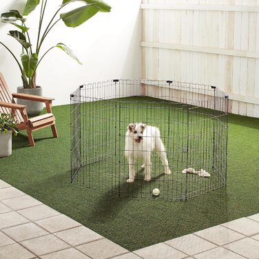 Клітка-вольєр для собак та інших тварин Amazon Basics, металева, складна, 91x91 см