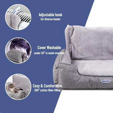 Кішка ліжко для радіатора Happi N Pets - зручне гаманець для котів, сірий, 55 x 34 x 27 см