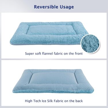 Килимок для собак BVAGSS XH080, 106x71 см, блакитний: двосторонній, прохолодний та теплий, для маленьких, середніх та великих собак