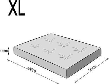 Ліжко для собак DOGGY, прямокутне, матрац, лежанка, кошик, для маленьких собак, [XL] 120 x 90 см, антрацит
