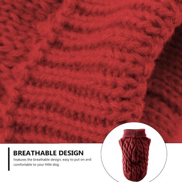 Пуловер для собак на зиму: теплий, м'який, з високим коміром для малих, середніх та великих собак (M, червоний)