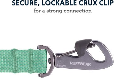 Повідок Ruffwear Flagline для собак, швидкий і легкий, міцний, 2-в-1 – для руки або талії, з кишенею для зберігання та Crux-Clip, зелений, універсальний розмір