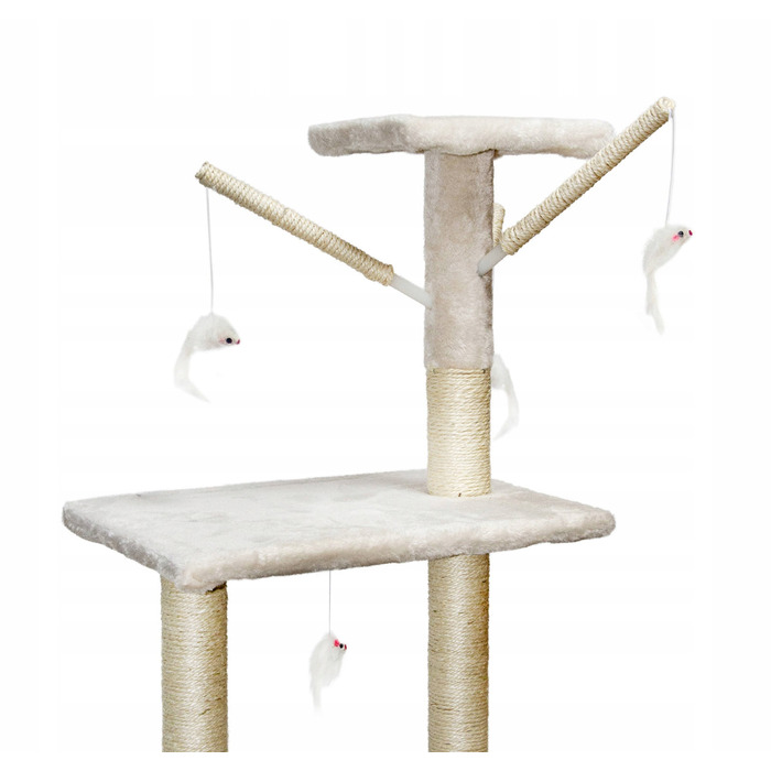 Високий когтеточка-комплекс із лежаком та стовпчиком для кігтів, вежа Pet HOBBY 101 — 160 см